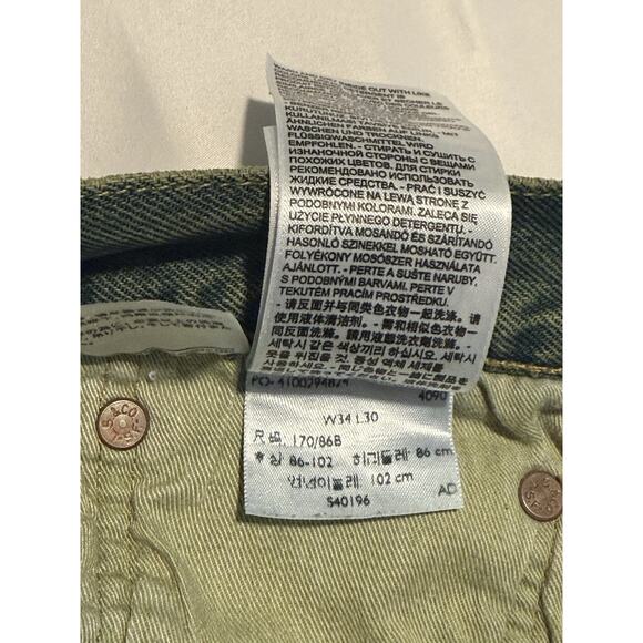 Levi's Men's 501 CT XX Customized & Tapered Button Fly Rare Green 2016 34x30 EUC - Picture 8 of 13